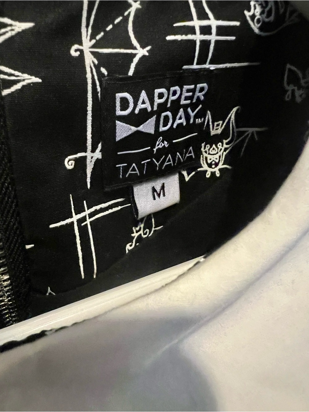 Dapper Day-Tatyana Black and White Bats Patterned Dress